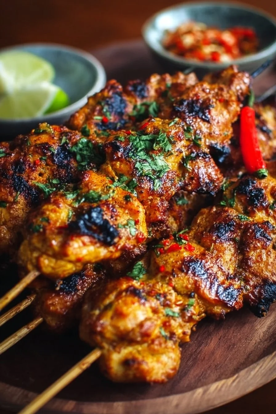 Spicy Grilled Thai Coconut Chicken Skewers