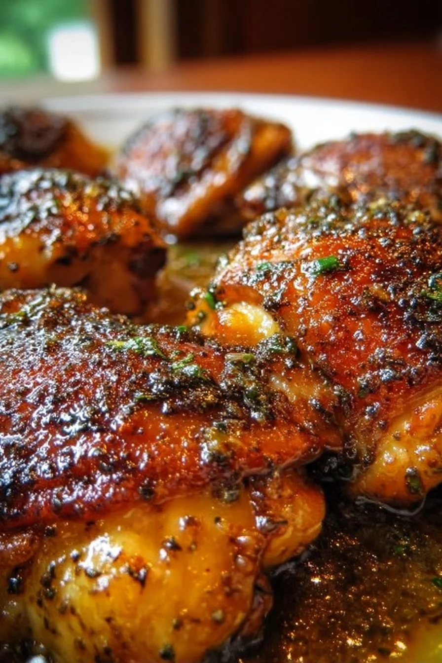 Quick Tangy Brown Sugar Dijon Chicken Thighs recipe for a flavorful meal