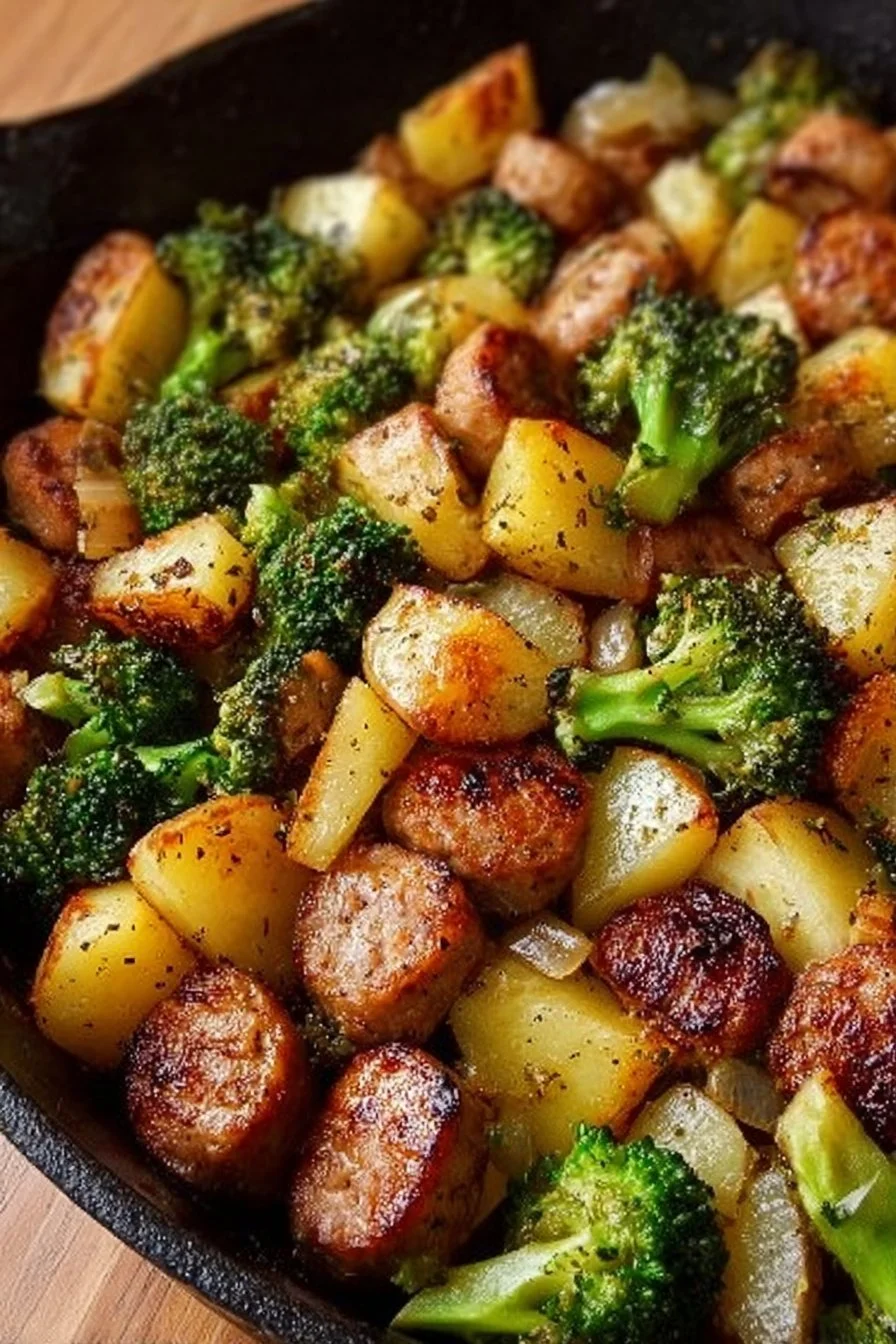 50-Minute Sausage Potato Broccoli Skillet