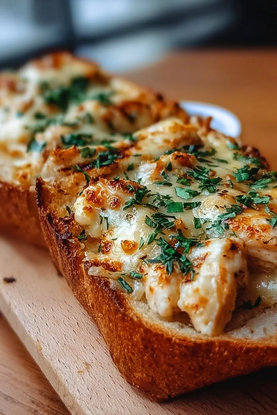 Cheesy Chicken Garlic Bread Sandwich