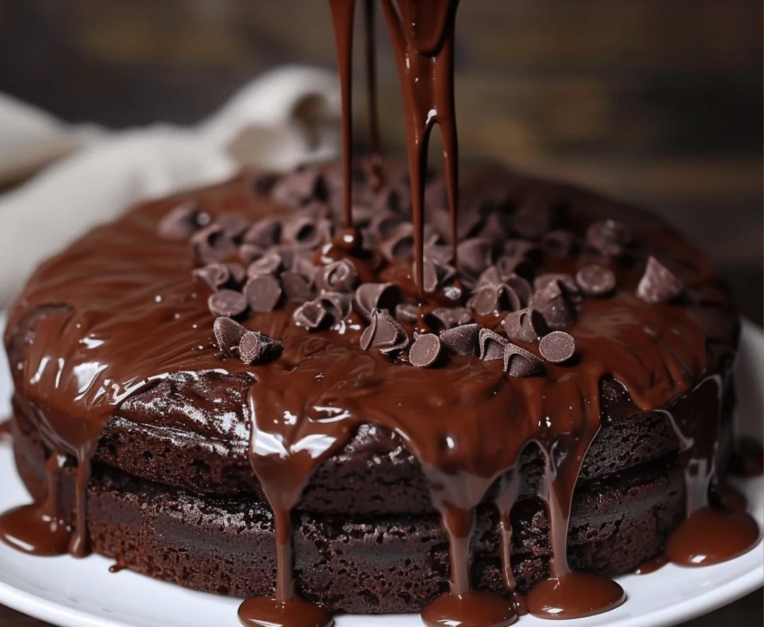 Deliciously decadent Chocolate Brownie Cake with rich chocolate frosting.