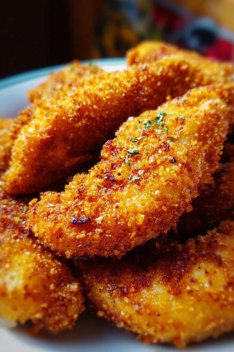 Crispy crack chicken tenders served with dipping sauce