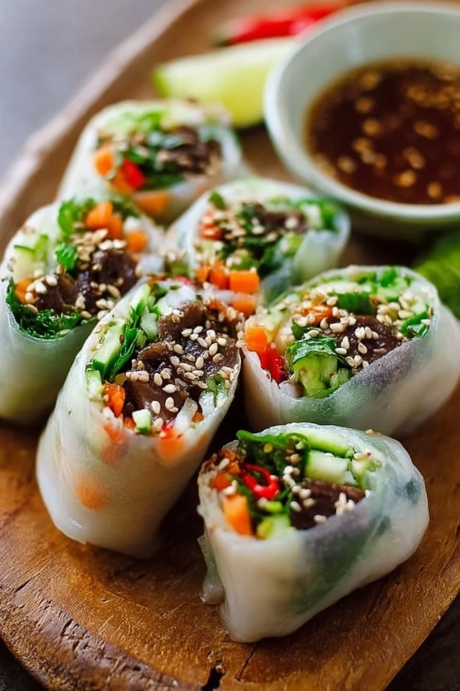 Delicious Thai Basil Beef Rolls