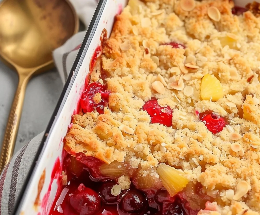 Easy Pineapple Cherry Dump Cake