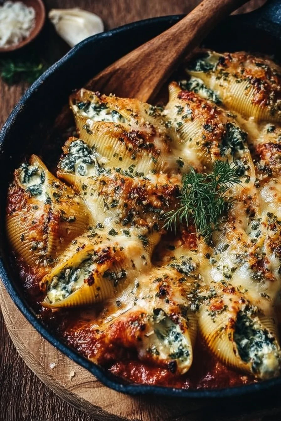 Easy Spinach and Ricotta Stuffed Shells