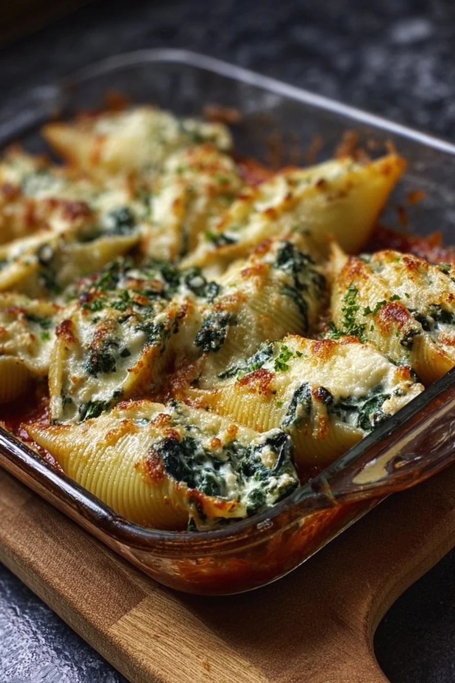 Easy Spinach and Ricotta Stuffed Shells