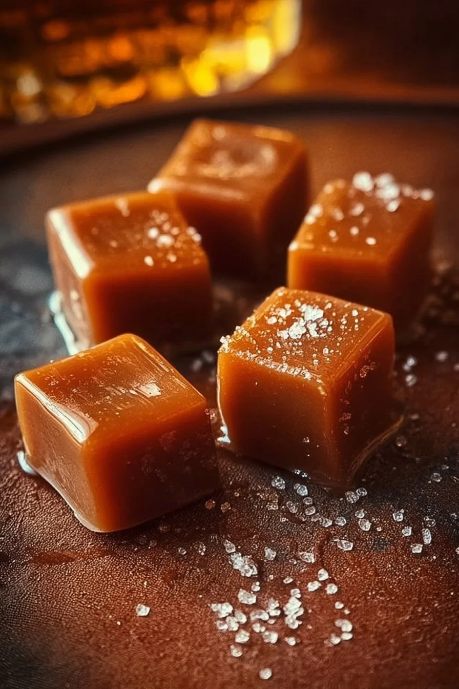 Delicious Fireball Whiskey Caramels with a hint of cinnamon spice