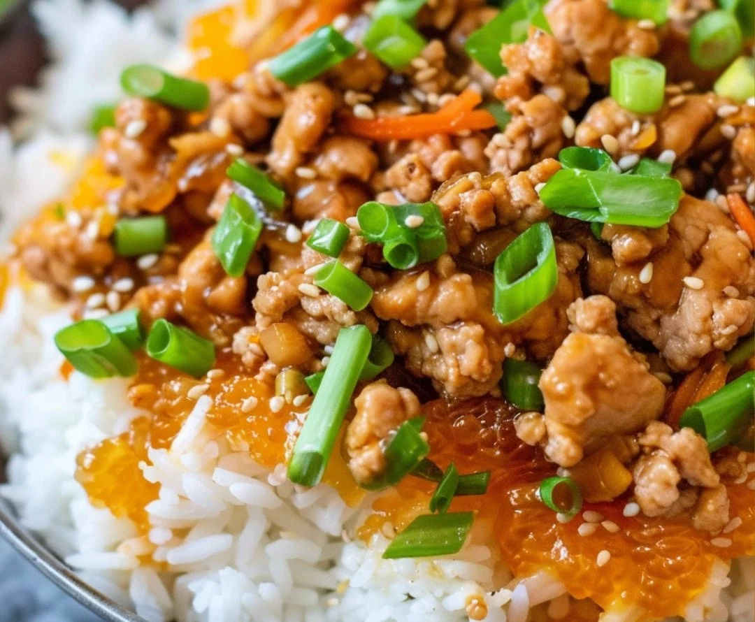 Delicious one-pan ground orange chicken recipe with vibrant flavors