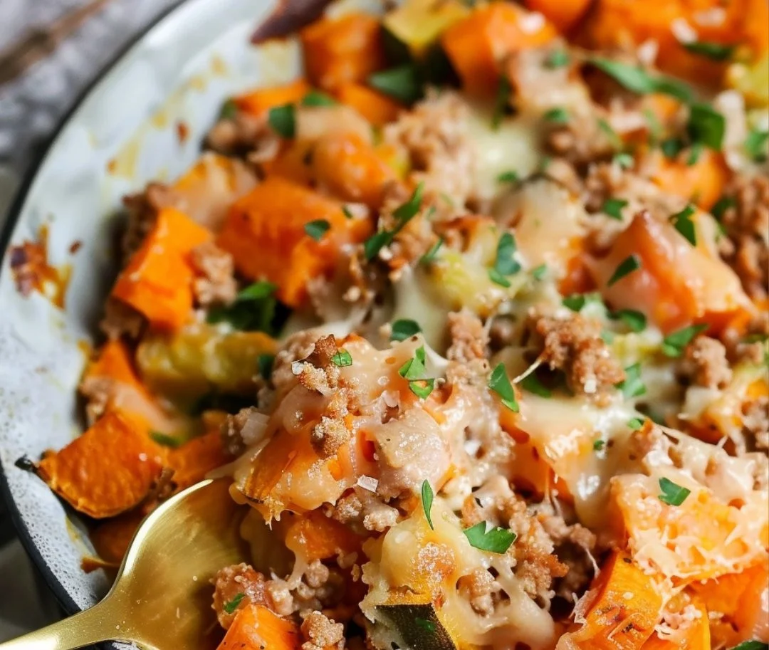 Ground Turkey Sweet Potato Bake
