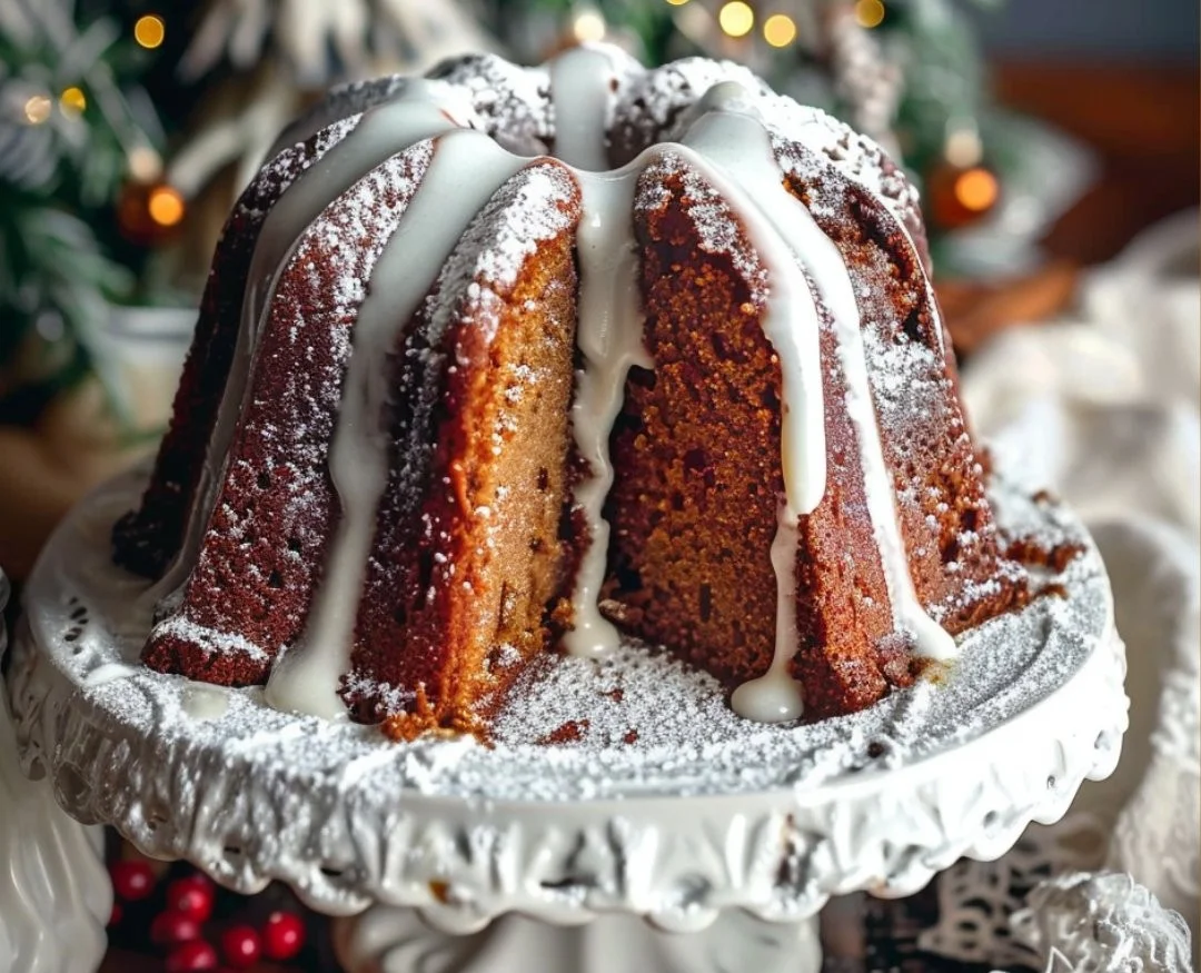 Moist Bourbon Gingerbread Bundt Cake