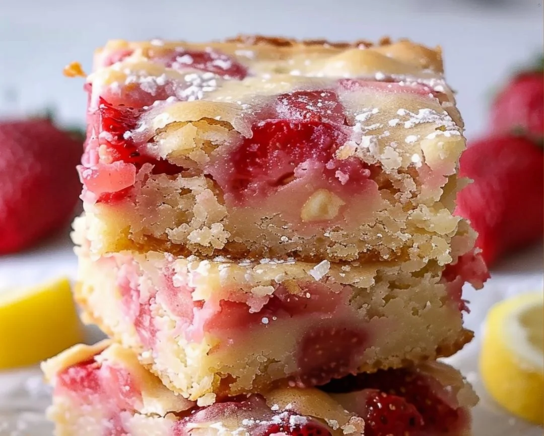 Strawberry Lemon Blondies