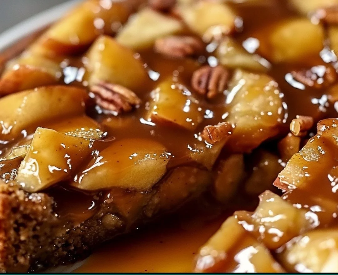 Swedish Apple Cake with Caramel