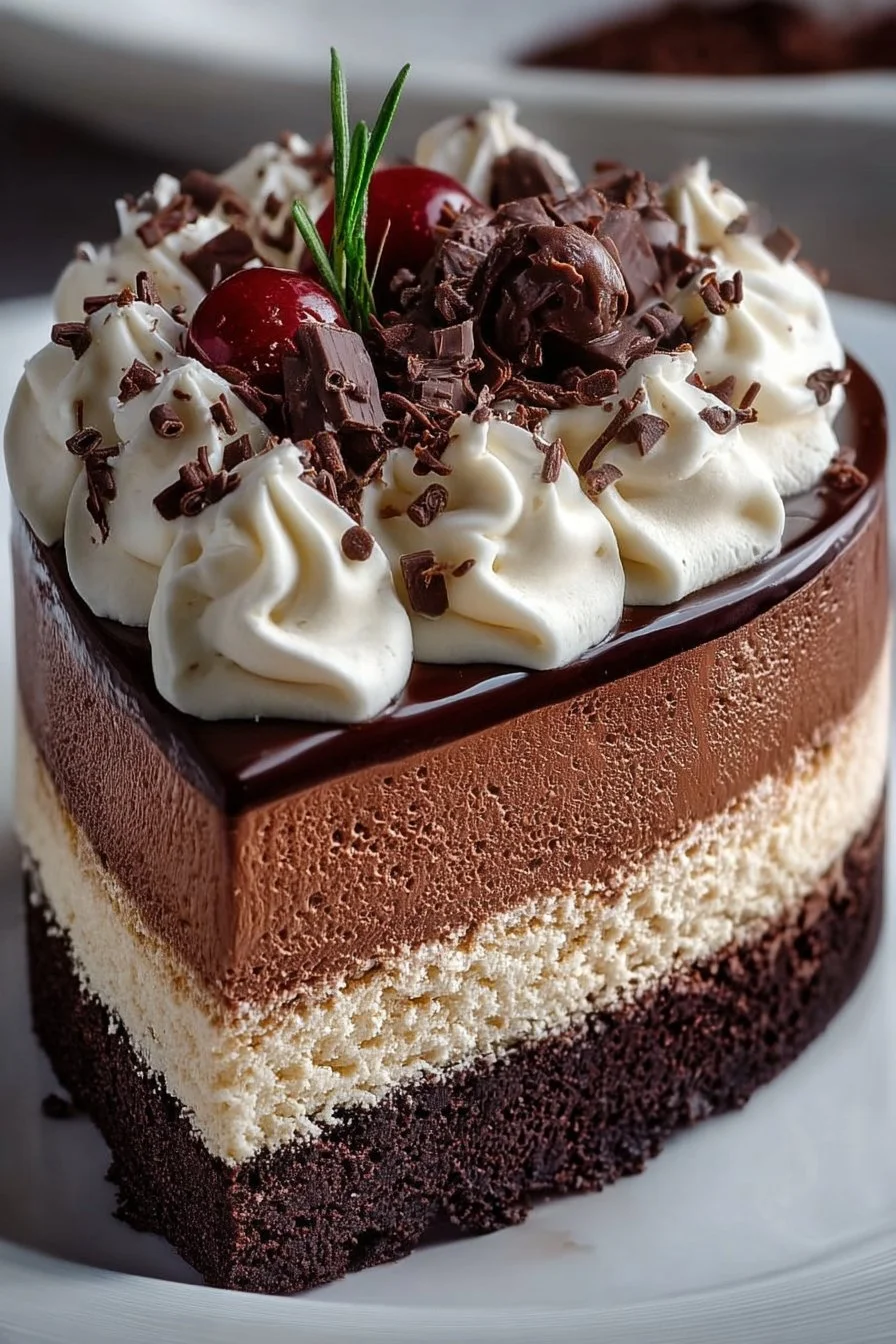 Tuxedo Cake - Triple Chocolate Mousse Cake