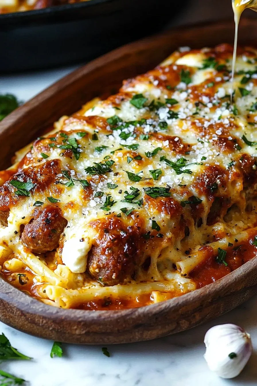 Creamy Stuffed Italian Sausage Bake