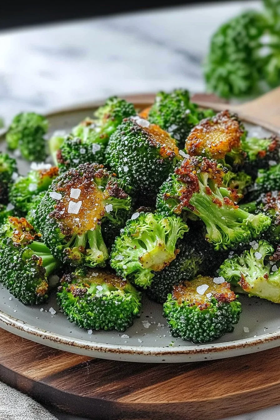 Crispy Healthy Air Fryer Garlic Broccoli Bites