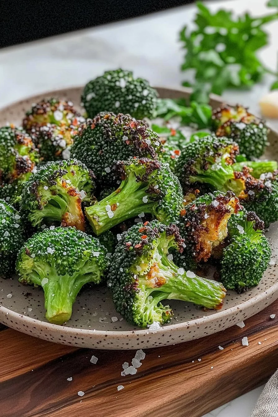 Crispy Healthy Air Fryer Garlic Broccoli Bites