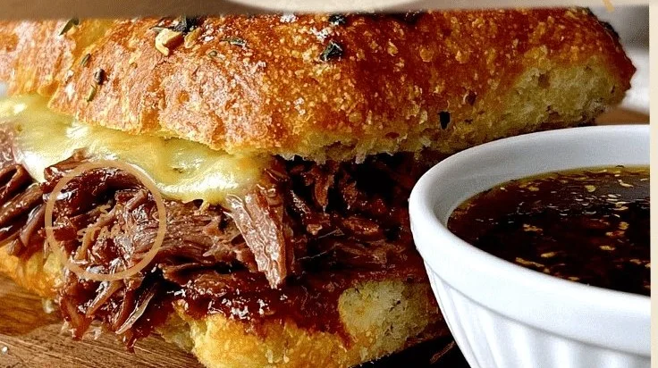 Easy Juicy Crockpot French Dip Sandwiches