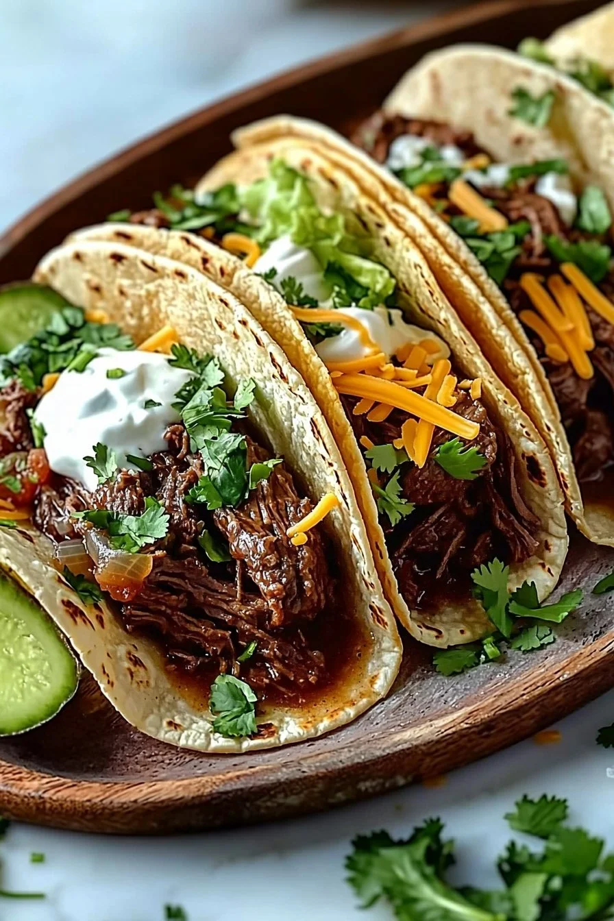 Easy Tender Crockpot Beef Tacos