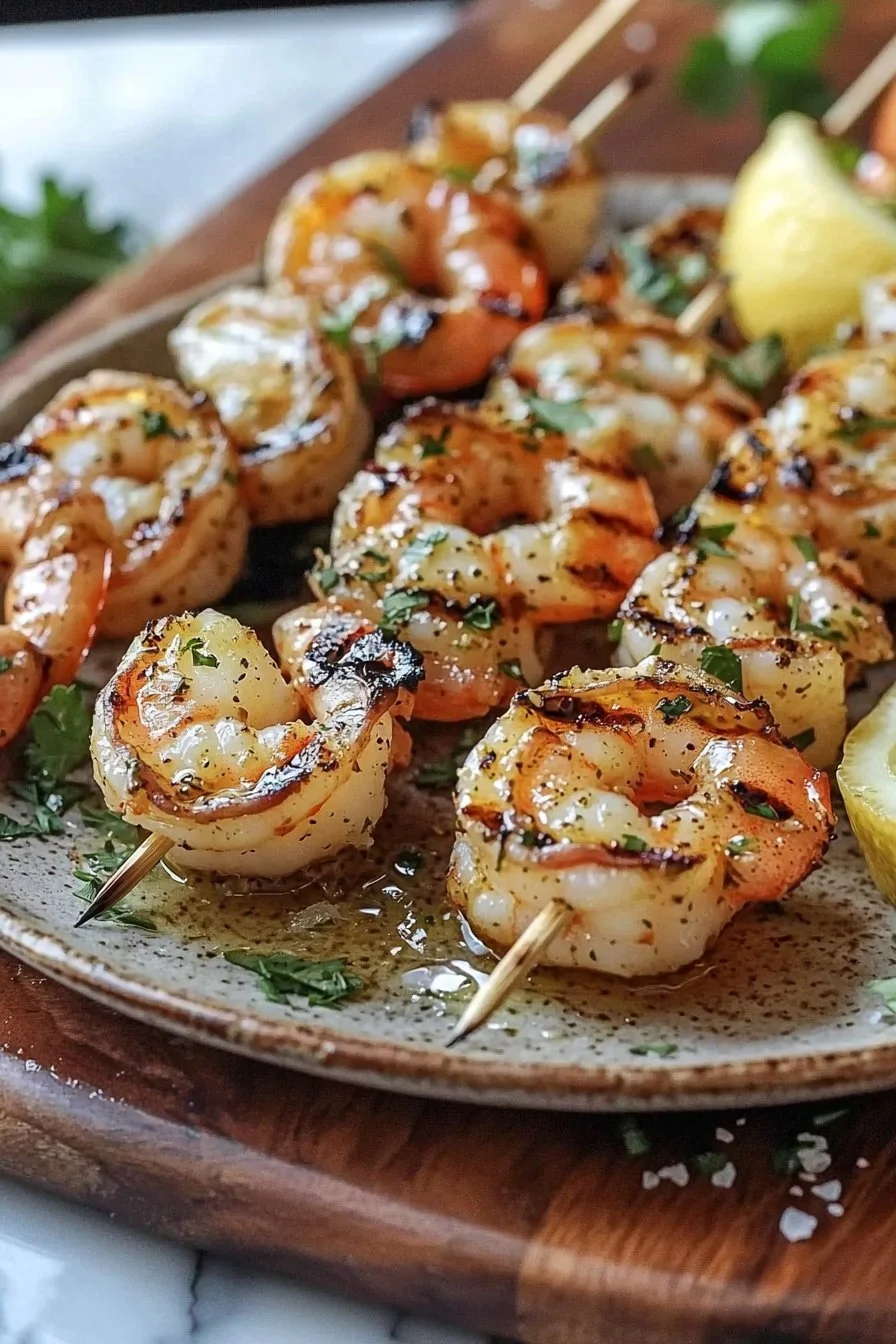 Flavorful Grilled Shrimp Skewers with Garlic Butter
