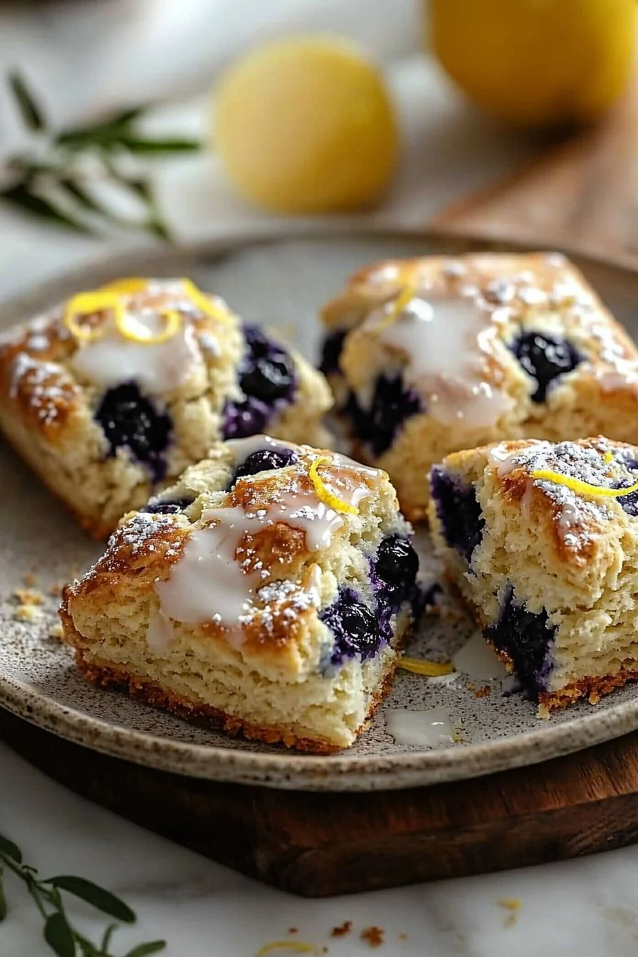 Fluffy Lemon Blueberry Scones