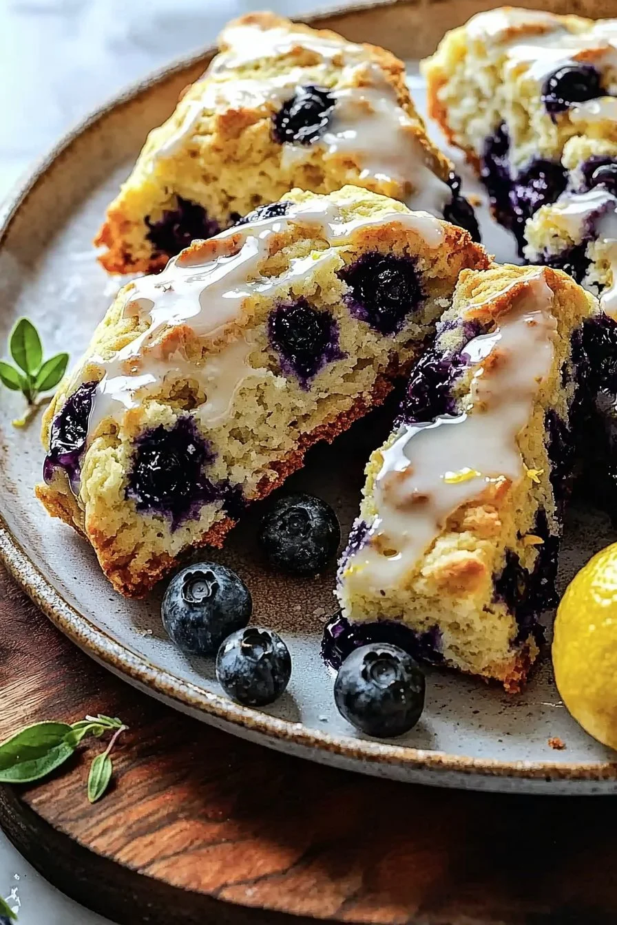 Fluffy Lemon Blueberry Scones