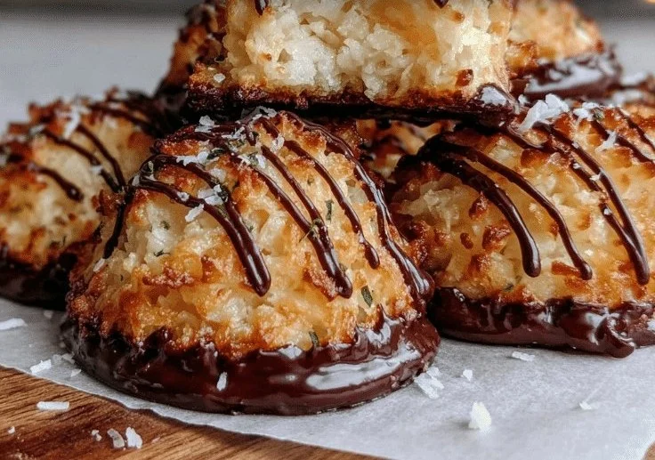 Irresistible Chocolate-Dipped Coconut Macaroons