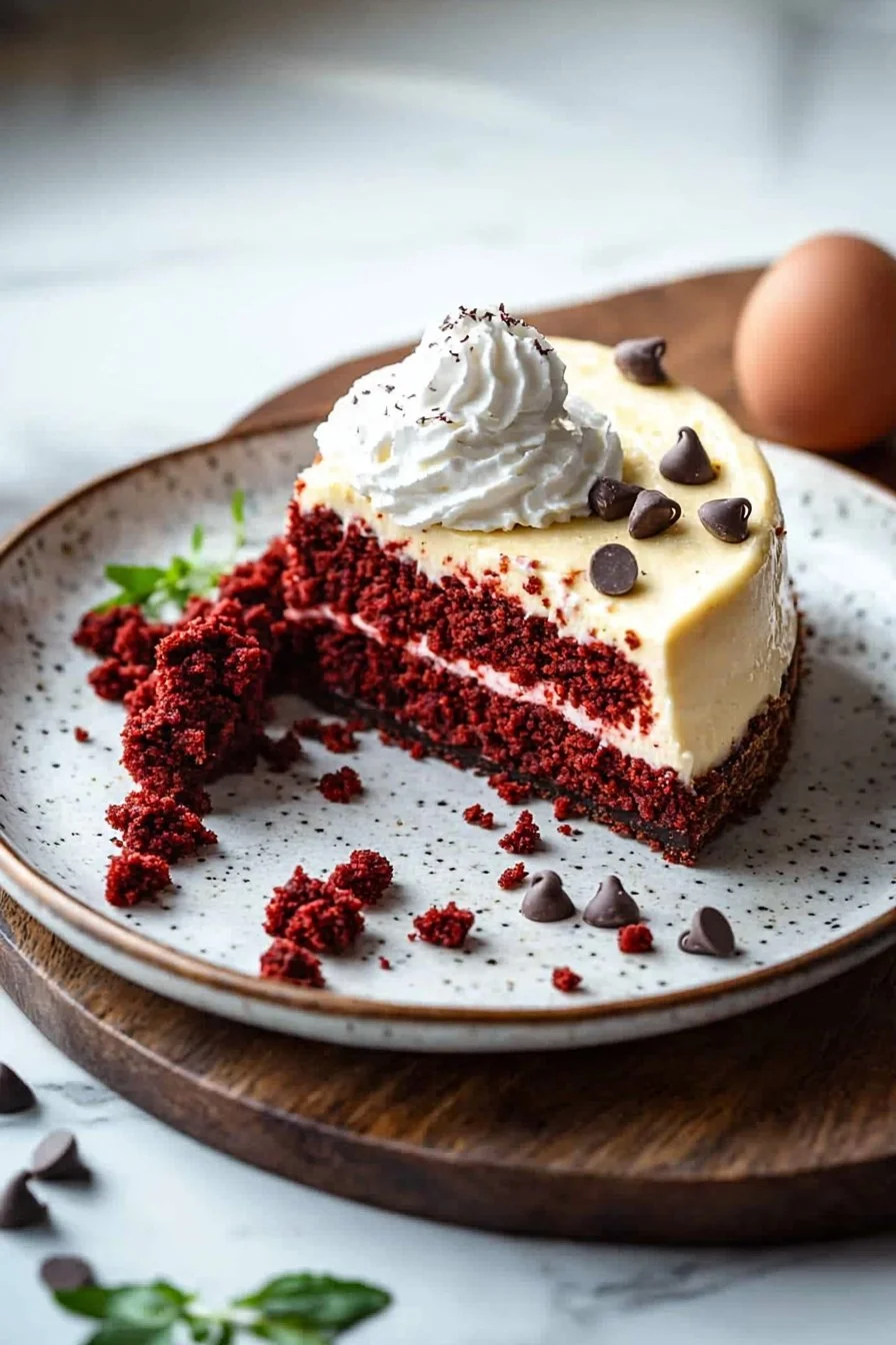 Red Velvet Cookie Dough Cheesecake