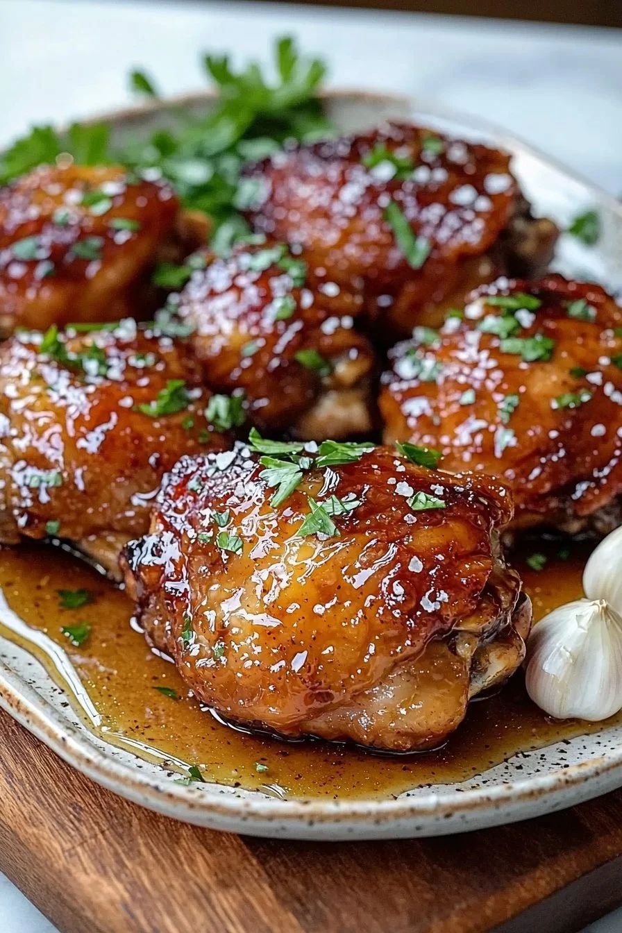 Savory Crockpot Honey Garlic Chicken Thighs
