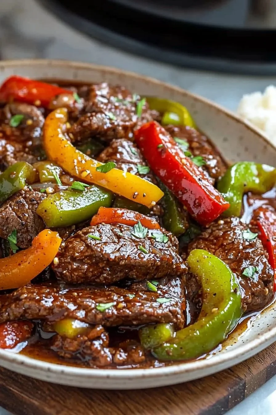 Savory Slow Cooker Pepper Steak