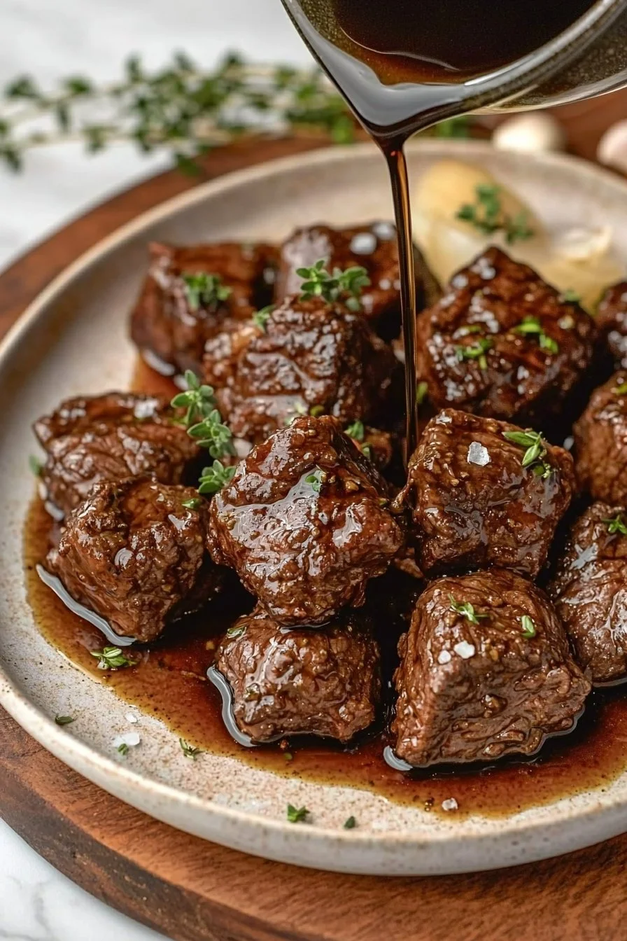 Tender Slow Cooker Balsamic Beef Tips