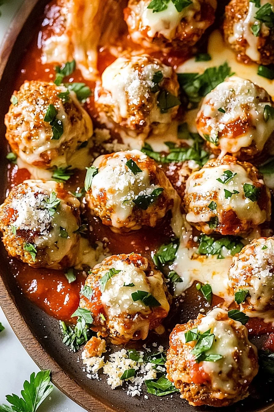 Baked Chicken Parmesan Meatballs