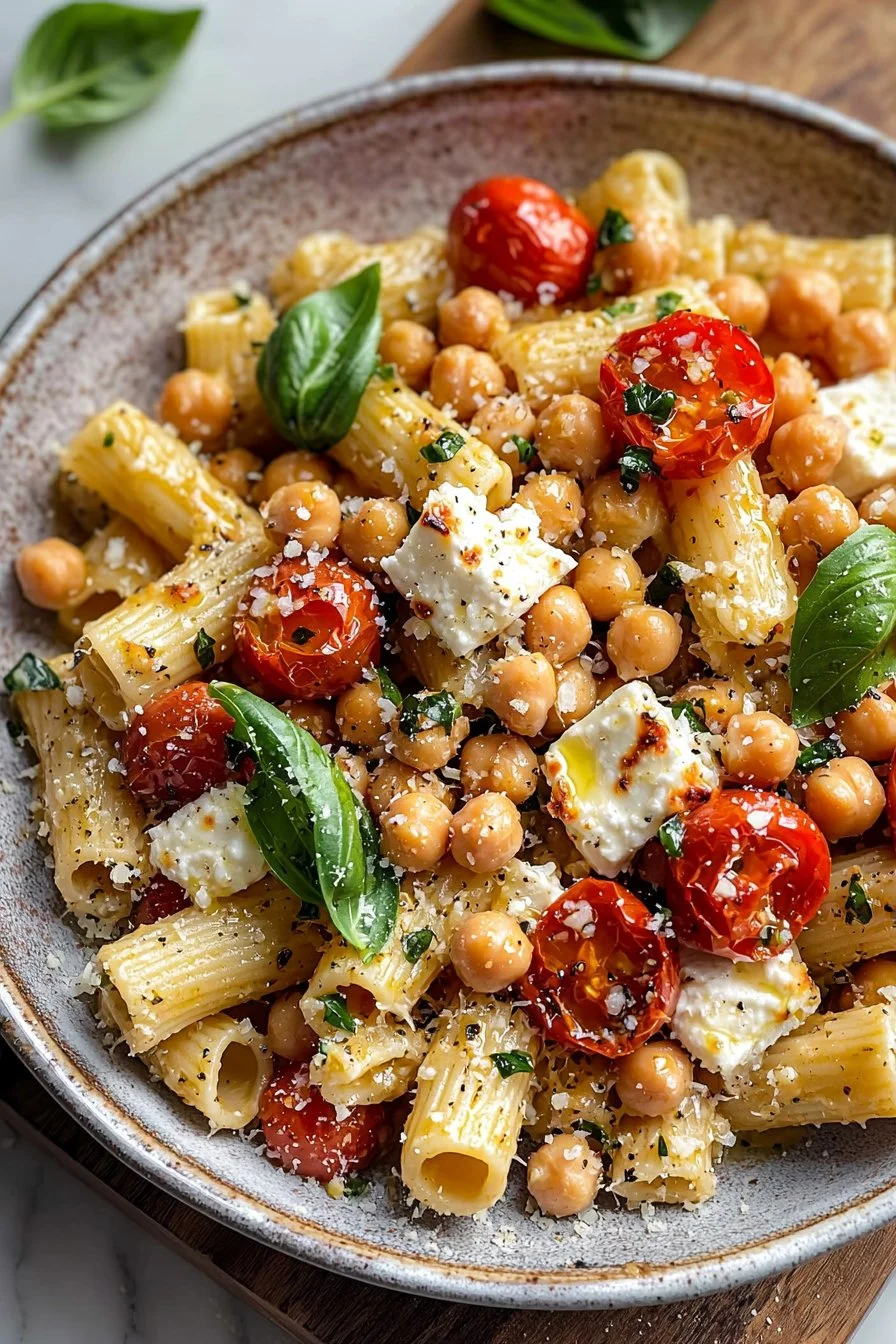 Baked Feta Pasta with Chickpeas