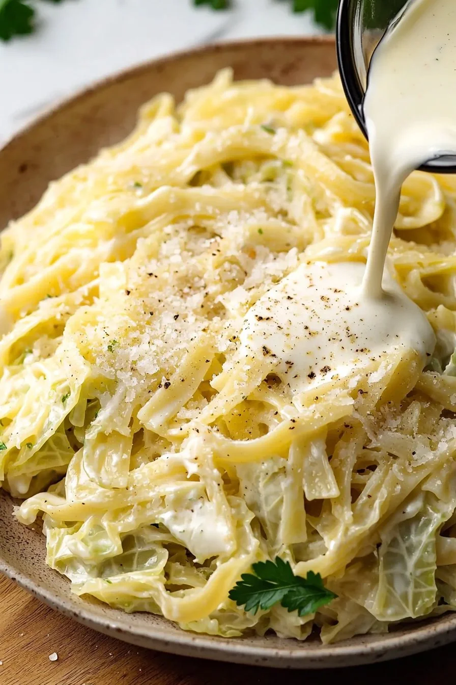 Creamy Alfredo Cabbage Pasta