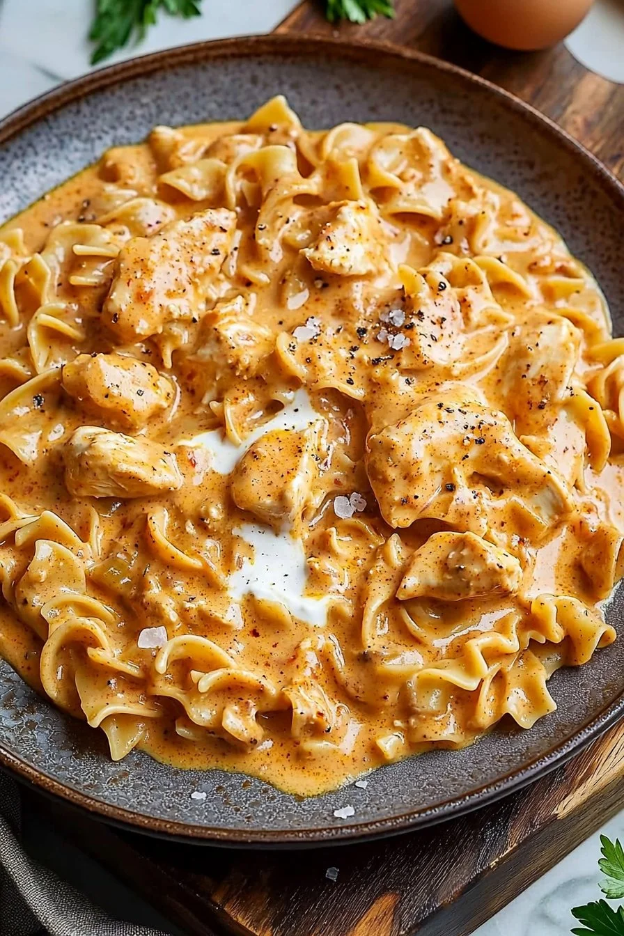 Creamy Chicken Paprikash with Egg Noodles