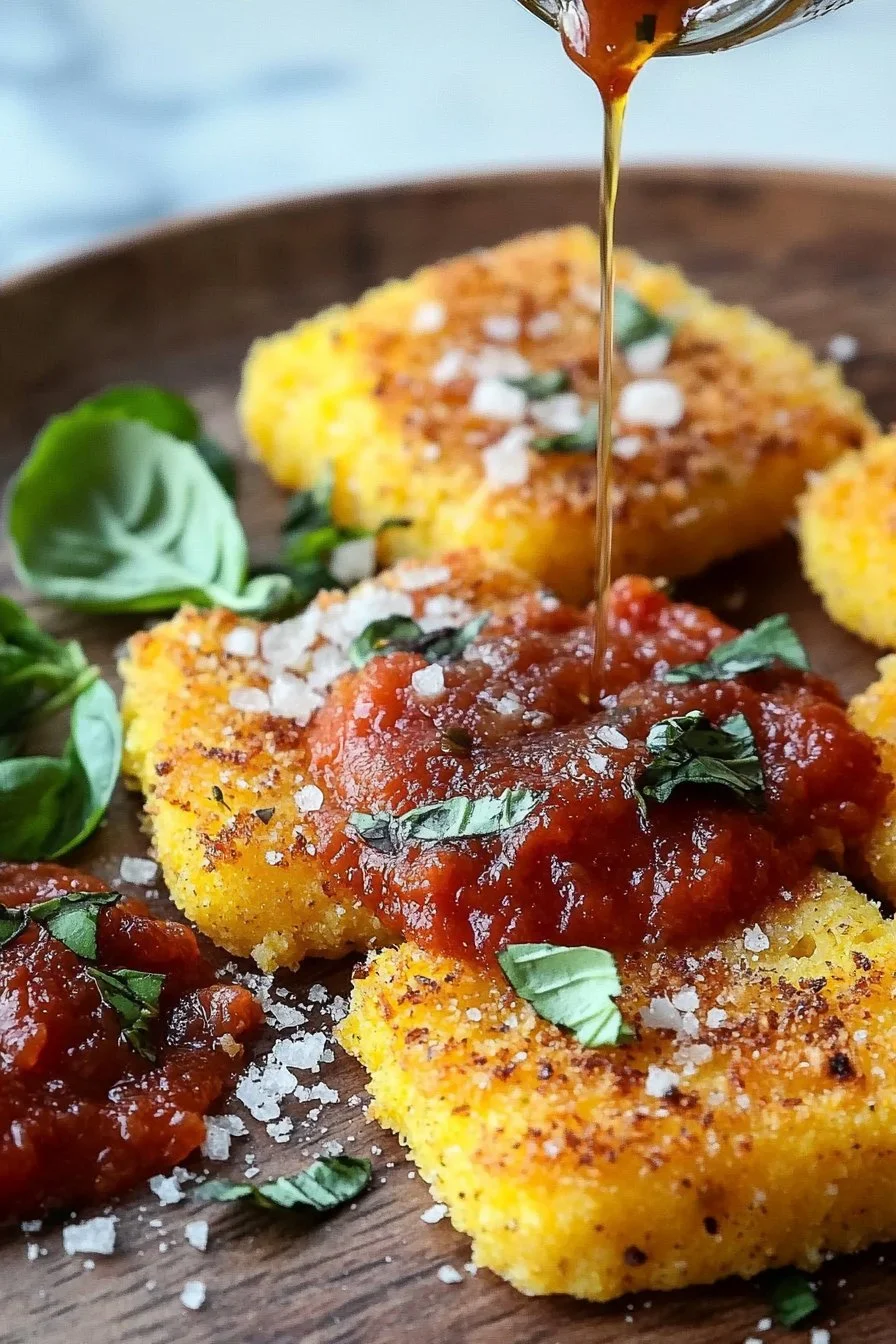 Crispy Fried Polenta with Marinara Sauce