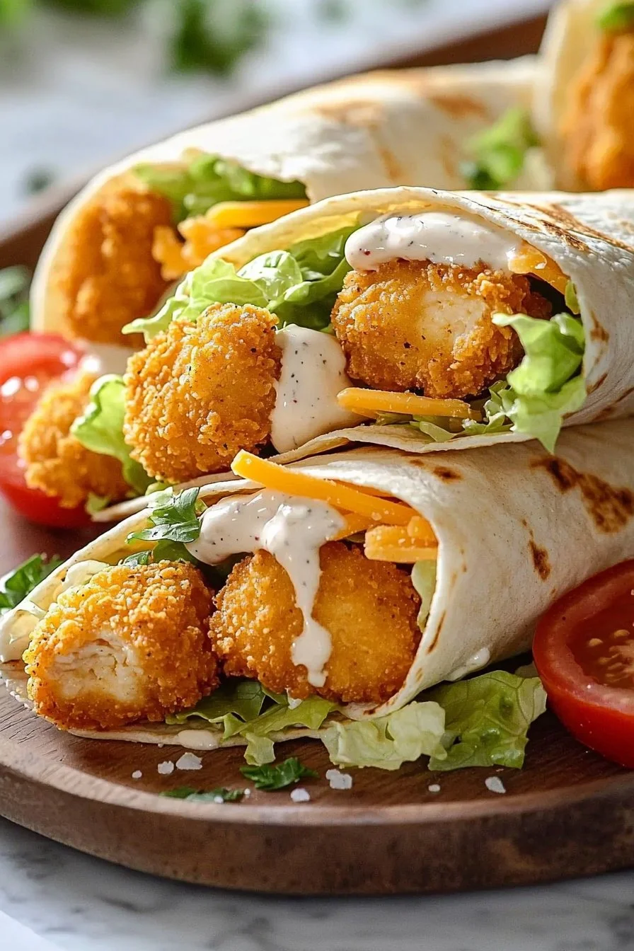 Easy Crispy Chicken Nugget Wraps