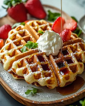 Delicious homemade croffle recipe featuring croissant waffles cooked to perfection.