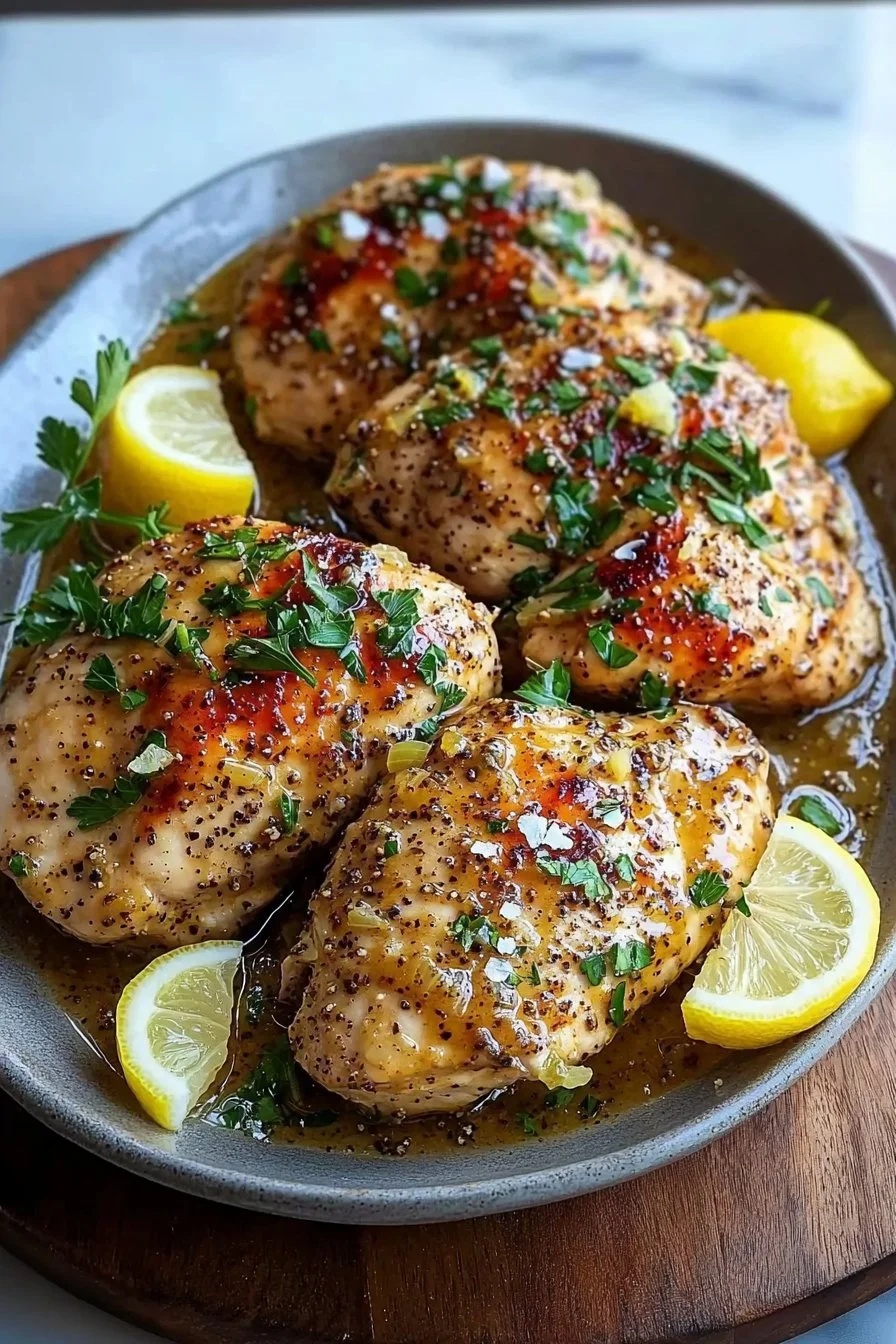 Easy Tender Crockpot Lemon Pepper Chicken