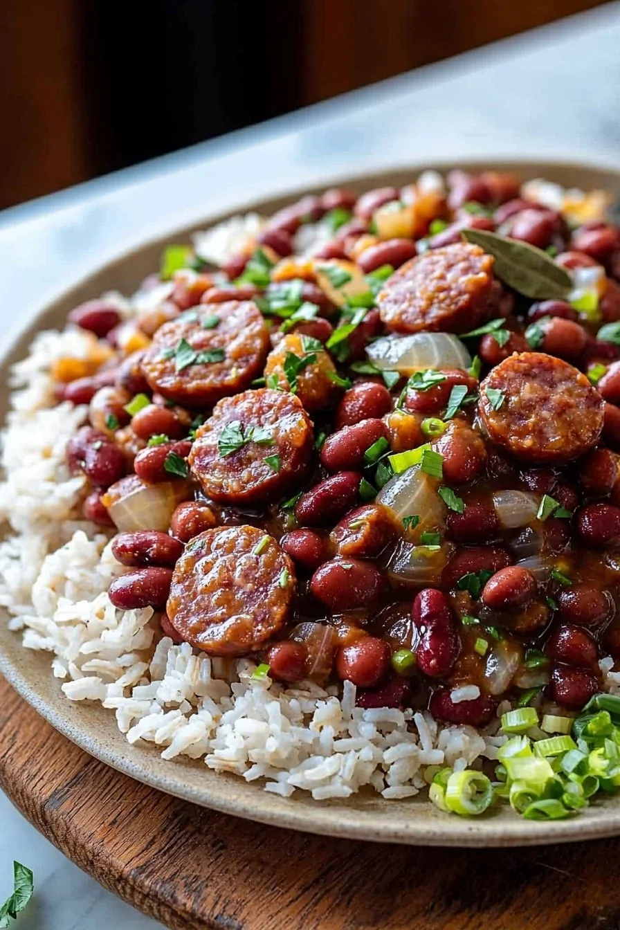 Hearty Crockpot Red Beans and Rice with Sausage