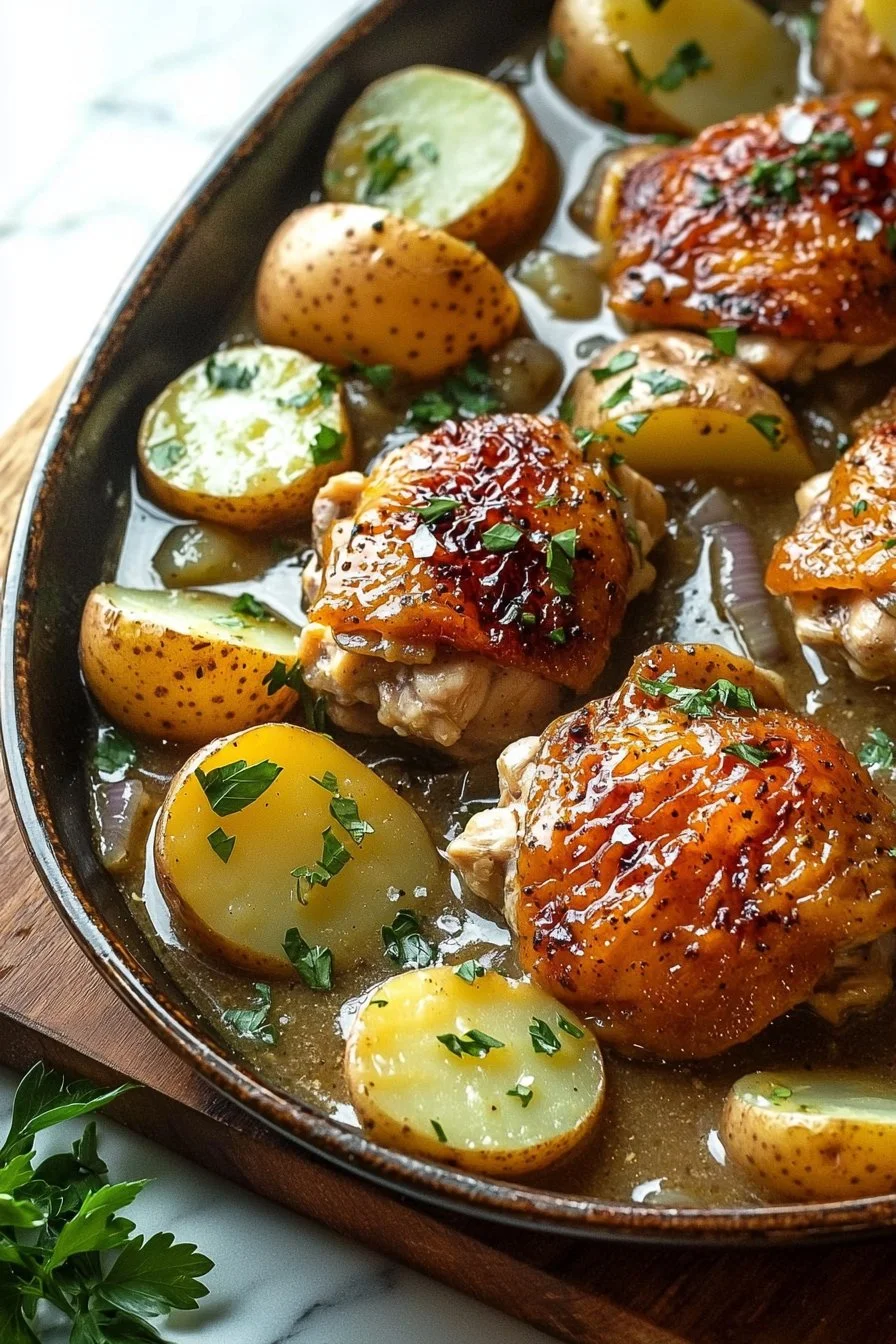 One-Pan Chicken and Potatoes with Gravy
