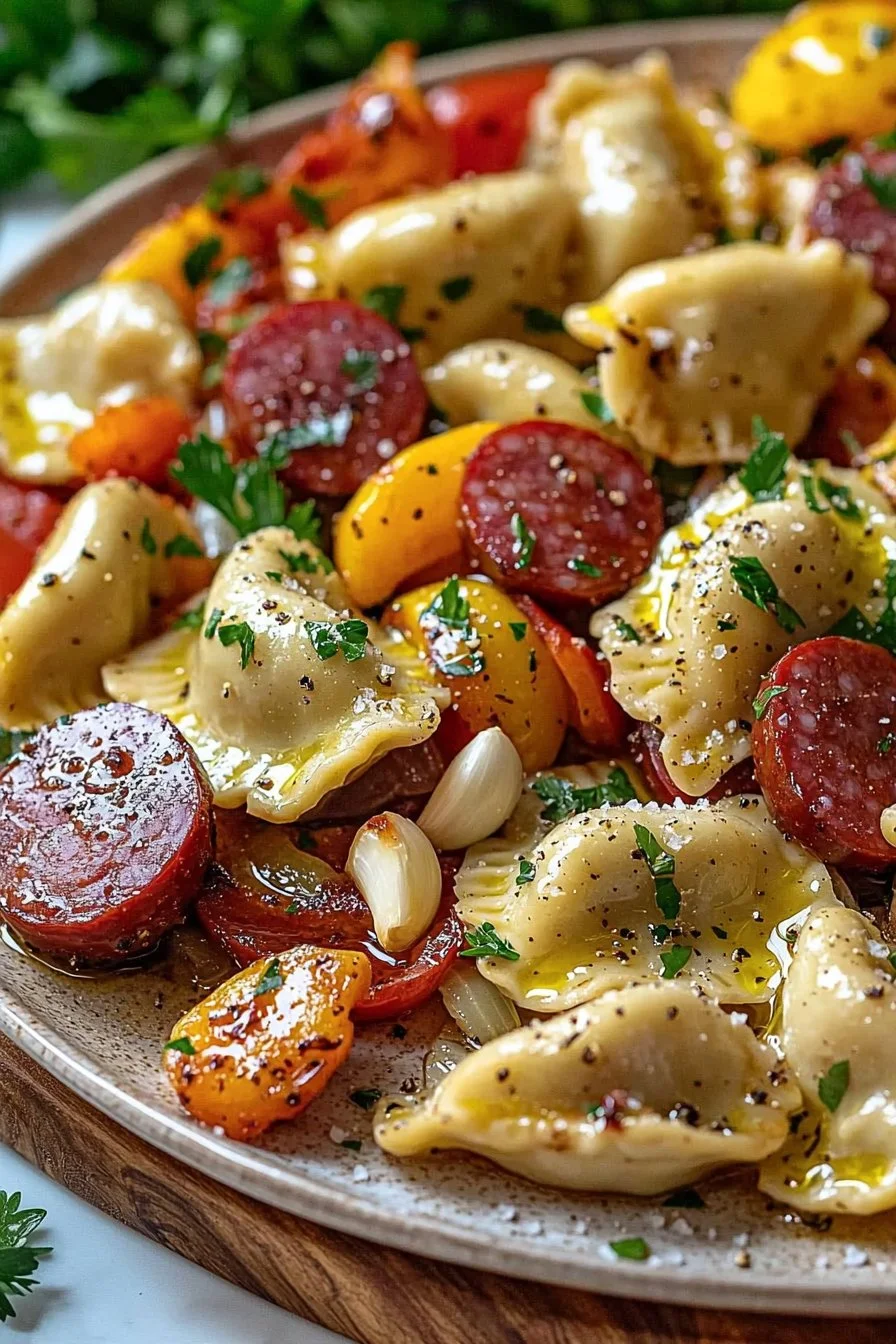 Sheet Pan Pierogies and Kielbasa