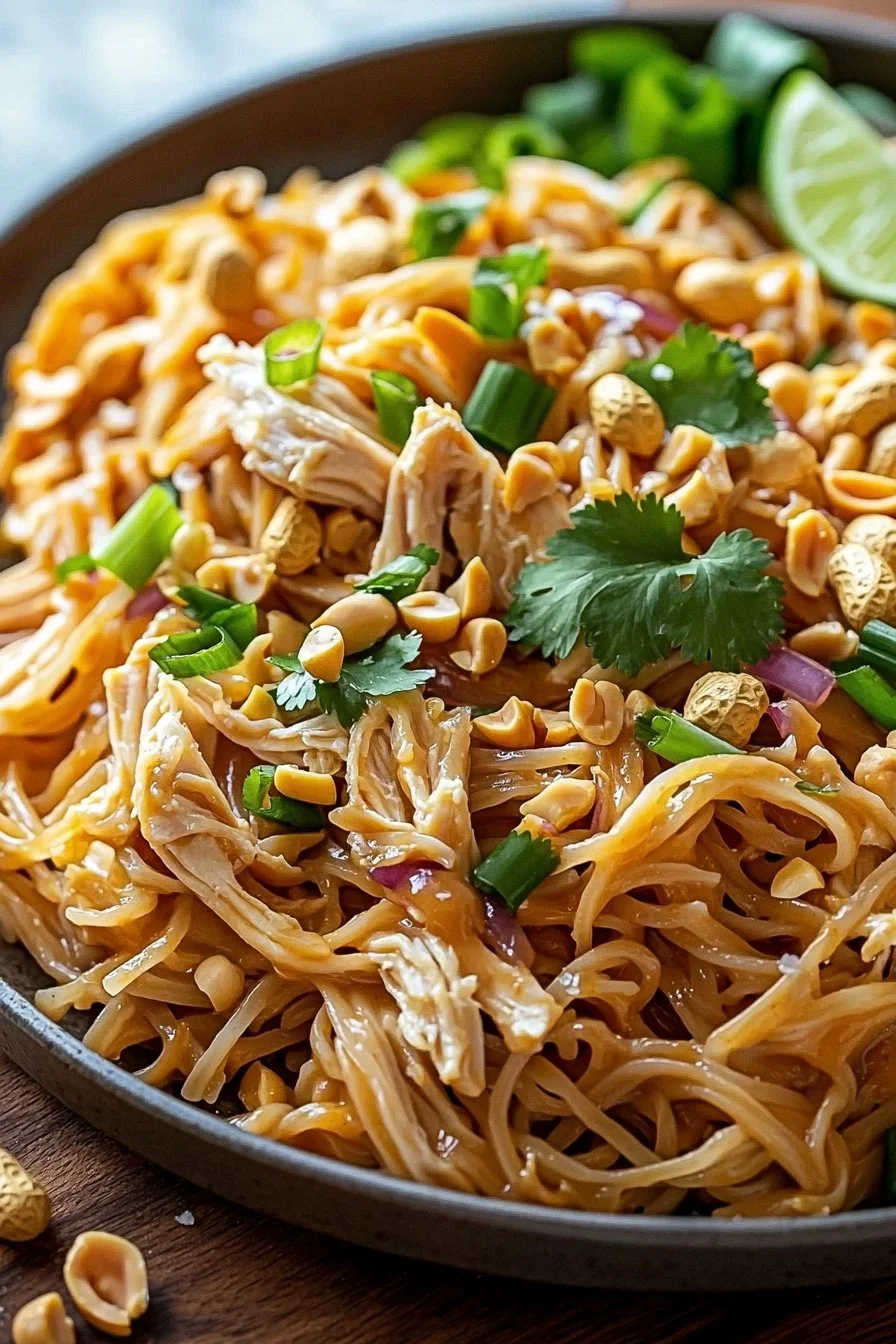 Thai Peanut Noodles with Rotisserie Chicken
