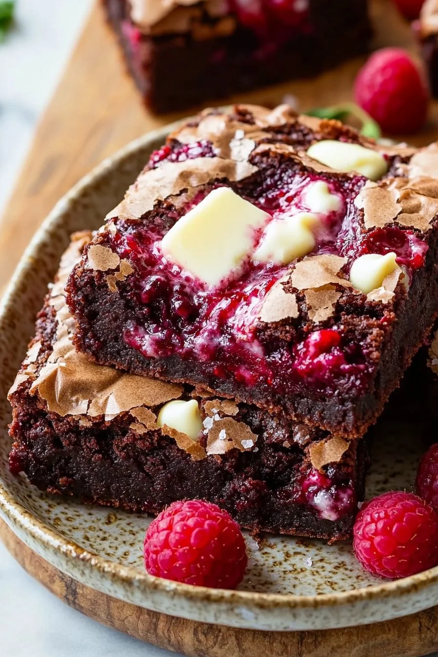 White Chocolate Raspberry Swirl Brownies
