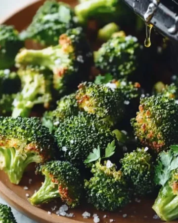 Crispy air fryer broccoli served in a bowl, showcasing a healthy side dish.