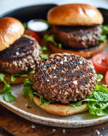 Delicious air fryer hamburgers cooked to perfection