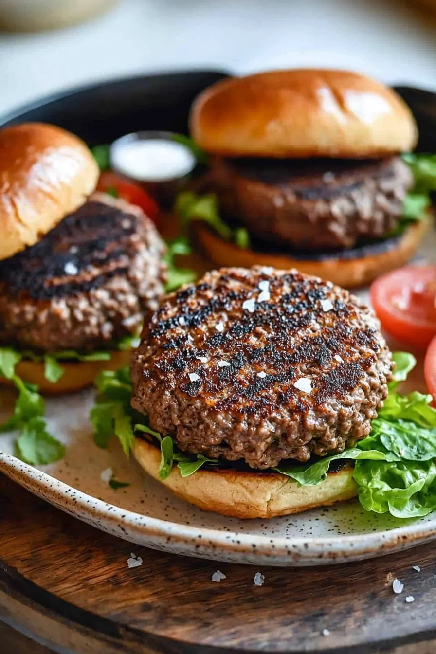 Delicious air fryer hamburgers cooked to perfection
